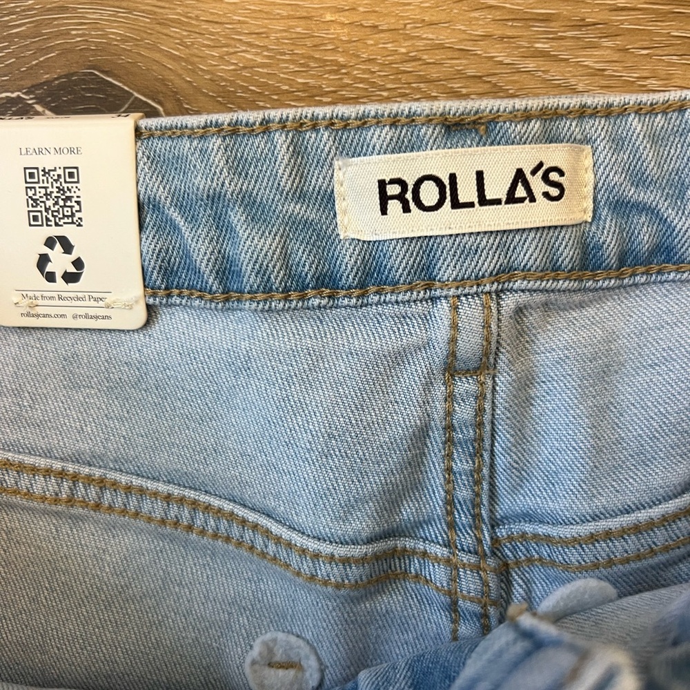 ROLLA'S Light Blue Flare Jeans high waist wide leg sz 34/16 - Picture 9 of 12